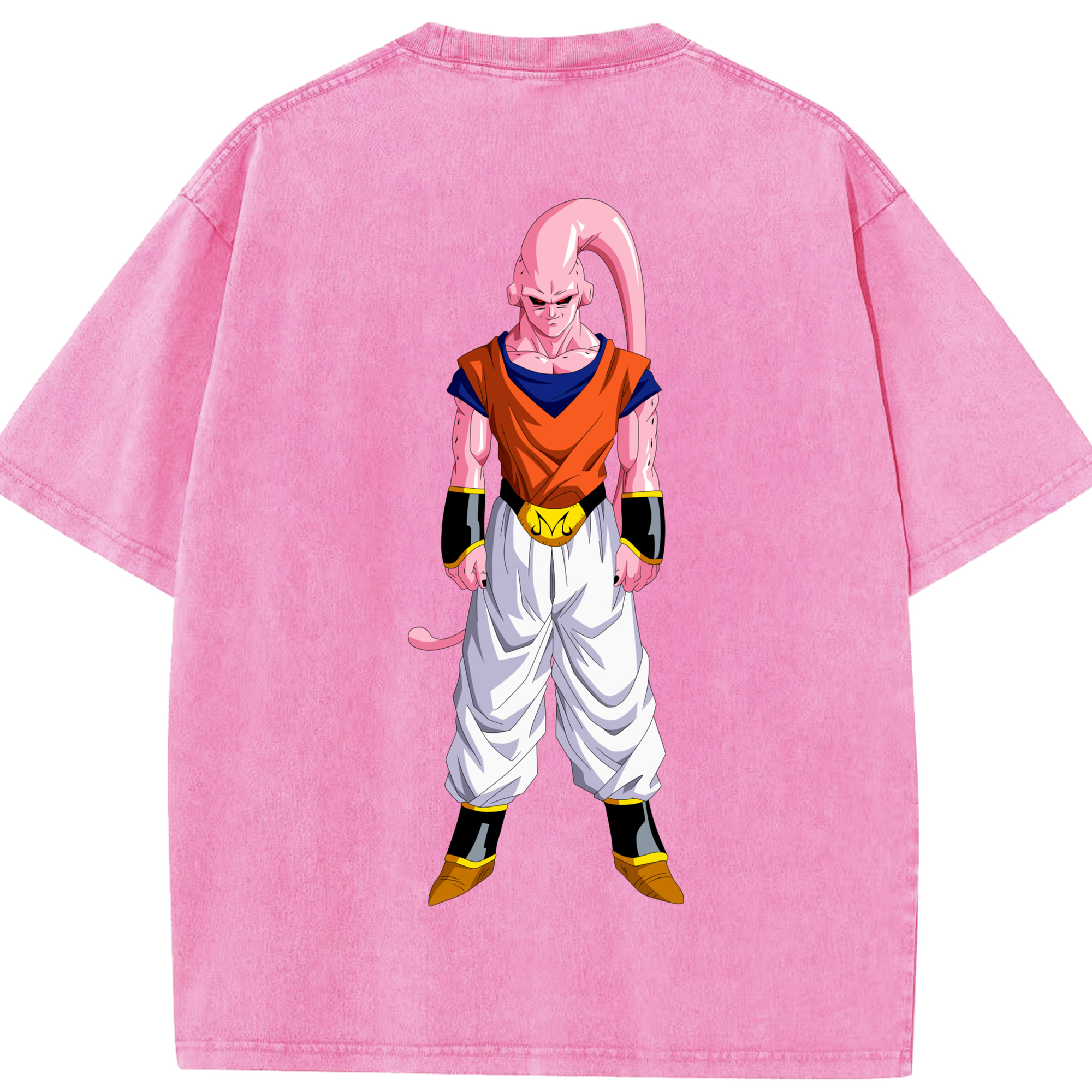（画像用） ドラゴンボール 魔人ブウ DRAGON BALL Majin Buu 綿100% ヴィンテージ風 半袖Tシャツ（背面プリント）